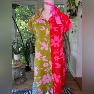 THML Green and Pink Floral Dress